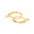Pair of gold-plated D-shape lever-back earring hooks with loop for DIY jewelry making - 10x15mm (Pack of 50) / Raw Copper