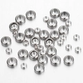 Polierte silberne Edelstahl Abstandsperlen für die DIY-Schmuckherstellung - 2mmx2mm (1mm Loch) / Stahlfarben
