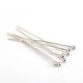 Polished silver ball head pins for professional DIY jewelry making and bead crafts - 30mm (200 Pieces/Pack) / White K/Silver