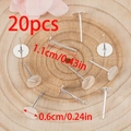 20 Stück S925 Sterlingsilber Ohrstecker mit 0,6cm Platte für DIY Schmuckherstellung - 20er Set / Silberner Ohrstecker (6mm)