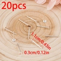 Set de 20 aretes de mariposa de plata de ley S925 para la creación de joyas DIY - Pendiente de botón plateado (3mm)