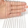 Set of 12 silver metal O-chains with lobster clasps for DIY jewelry making - 40cm (12 Pieces/Pack) / Rhodium Minimalist