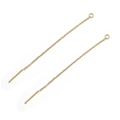 Minimalist 18K gold plated stainless steel threader earrings with chain and jump ring - Length 10 / Gold