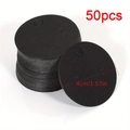 Set di 50 cartellini tondi in carta kraft nera con fori per esposizione di orecchini - 50 Fogli/Pacco/22g / Nero Tondo