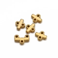 Connecteurs multi-trous dorés en acier inoxydable et intercalaires en croix pour bijoux - 1 Trou / Or