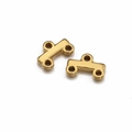 Connecteurs multi-trous en acier inoxydable doré pour accessoires de bijoux DIY - 2 rangs / Or