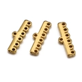 Lot de 3 fermoirs multi-rangs en acier inoxydable doré avec 7 trous pour bijoux - 6 Trous / Or