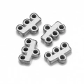 Connecteur de bijoux multi-trous en acier inoxydable poli pour colliers DIY - 3 rangs / Acier