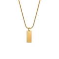 Minimalist gold square military dog tag pendant with flat snake chain necklace - Blade Chain Small Style / Gold