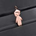 Polierter roségoldener Zeichentrick-Jungen-Anhänger aus Titanstahl für DIY-Ketten - Jungen-Anhänger (Roségold)