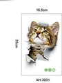 Adesivo murale gatto tigrato 3D realistico 25x16.5cm decoro per camera XH-2001 - Stile Gatto Soriano Realistico Che Sbircia (XH-2001)
