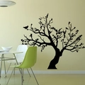 Pegatina de pared silueta de árbol negro con pájaros para decoración de salón - 56*90CM / Negro