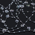 Iridescent transparent ABS plastic bead chain for DIY crafts on dark background - 10 Meters/Bag / Rainbow