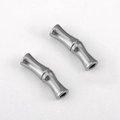 Bamboo shaped 304 stainless steel spacer bead with 6mm hole in polished silver finish - 2-Section (23x6mm) / Steel