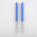 Set of two blue bracelet helper tools with stainless steel hooks for easy jewelry fastening - Blue