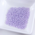 Perline di vetro lavanda da 2mm per gioielli fai da te in un piatto di ceramica bianca - 10g/Confezione / Lavanda (N. 2)