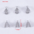 Silberner Kupfer-Anhängerverschluss mit Straßsteinen für DIY-Schmuck, 12,7x7,7mm - Weißgold