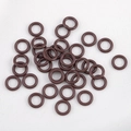 Deep brown 9mm alloy closed jump rings for DIY jewelry and keychain making - Dark Brown