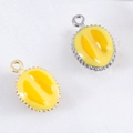 DIY durian fruit pendant in gold and silver finish with yellow enamel texture - Durian