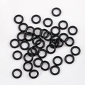 Bulk pack of 9mm black rubber O-rings seamless alloy jump rings for DIY jewelry and keychains - Black