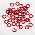 Set of 9mm bright red alloy jump rings for DIY jewelry and keychain accessories - Red