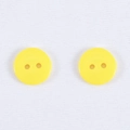 Bottoni rotondi in resina giallo brillante a 2 fori per cappotti e artigianato - Giallo Brillante