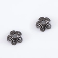 Gun black alloy six-petal flower spacers and bead caps for DIY jewelry making - Style 01-8mm