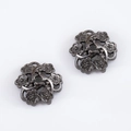 Vintage gun-black flower bead caps in alloy material for DIY jewelry and bracelet making - Style 05-11.3mm
