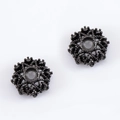 Gunmetal flower petal spacers for jewelry making in hollowed intricate design - Style 09-11.8mm