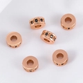 Roségouden tussenkralen met zwarte zirkonia voor het maken van eigen sieraden - Roségoudkleurig (7.3x3.5mm)