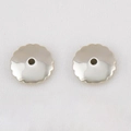 Pair of silver CCB flower petal earring backs for stabilizing heavy jewelry pieces - 13.5mm / 918 Steel Color