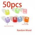 Random mixed 6mm colorful acrylic alphabet cube beads for DIY jewelry making 50pcs - 50 Pcs Per Pack / Multicolor