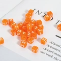 Translucent orange 6mm acrylic alphabet cube beads with white letters for DIY jewelry - 50 Pcs Per Pack / Orange