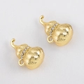 Golden gourd-shaped alloy pendant with sparkling micro-inlaid rhinestones for jewelry DIY - Gold Gourd / 14.5x21