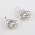 Silver frosted hulu pendants with rhinestone inlay for DIY jewelry necklace making - Silver Gourd / 14.5x21
