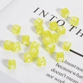 6mm translucent yellow acrylic alphabet square beads with white uppercase letters - 50 Pcs Per Pack / Yellow