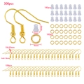 Set de 300 bijoux DIY dorés avec crochets d'oreilles, anneaux et fermoirs - Ensemble d'Accessoires de Bijouterie / 300 pièces / Or