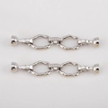 Zilveren geometrische ketting sluiting met zirkonia stenen voor DIY sieraden maken - 【1 st/verpakking】 / Platina Onregelmatig Ovaal (60x10.7mm)