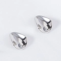 Unregelmäßige silberne CCB Wellen-Tropfenanhänger mit Hammerschlag-Textur für DIY-Schmuck - 12.5x17mm / Stahlfarben