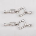 Geometrische verzilverde koperen connectoren voor doe-het-zelf kettingen en sieraden - 【1 st/verpakking】 / Platina Vierkant (60x24mm)