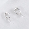 Fermoirs mousqueton argentés et supports de perles pour la création de bijoux DIY - 6x15.5mm / Argent