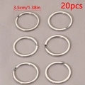 Bulk 20pcs set of silver flat metal key rings in 3.5cm size for automotive accessories - 1.5x25mm / Nickel