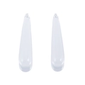 Pair of clear long teardrop acrylic resin pendants for DIY oriental hair accessories - 2 Pieces/Pack (35x7mm) / Translucent White