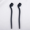 Elegant pair of black wooden hair sticks featuring traditional auspicious cloud designs - Ruyi Style / 17.5cm / 1 Piece/Pack