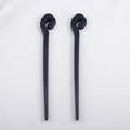 Set of two black wooden hairpins with traditional Chinese Ruyi cloud pattern design - Auspicious Cloud Style / 17.5cm / 1 Piece/Pack