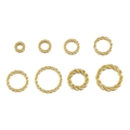 18K gold plated stainless steel twisted jump rings in eight different sizes for DIY jewelry - Twisted Wave Style / 1.5x10mm / Gold