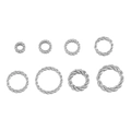 Silver twisted rope texture 304 stainless steel jump rings in eight various sizes - Twisted Wave Style / 1.5x10mm / Steel