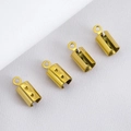 Set of four 304 stainless steel golden cord end caps with loop for DIY jewelry making - 2.5mm (30 Pieces/Pack) / Gold
