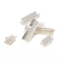 Silver metal ribbon end crimps in various sizes for jewelry making fasteners - 6mm (100 Pieces/Pack) / Silver