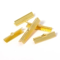 Golden crimp ends with hanging loops and textured surface for jewelry making DIY - 6mm (100 Pieces/Pack) / Gold